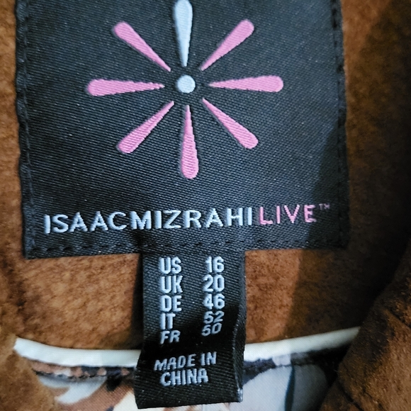 Isaac Mizrahi Brown Suede Moto Zip Jacket NWOT Size 16 - Picture 8 of 8